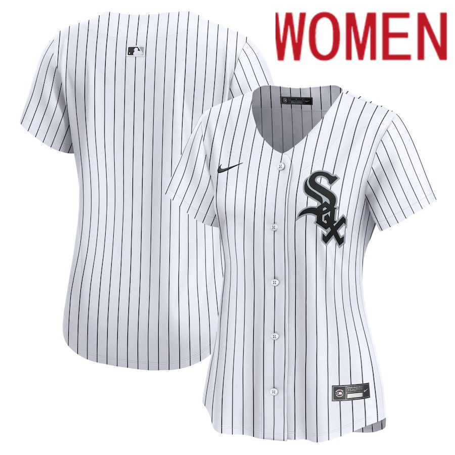 Women Chicago White Sox Blank Nike White Home Limited MLB Jersey->->Women Jersey